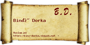 Binó Dorka névjegykártya
